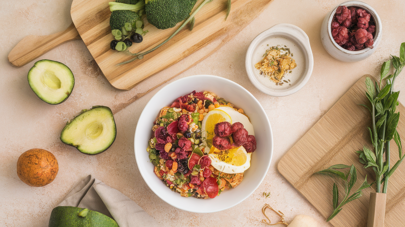 Personne préparant des aliments sains pour la santé digestive